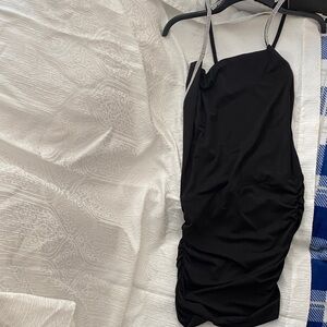 Forever 21 Black Ruched Mini Dress